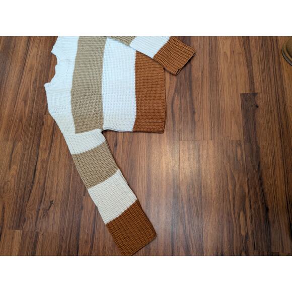 Moon & Madison Striped Color Block Chunky Knit Sweater Size XS - Picture 4 of 9